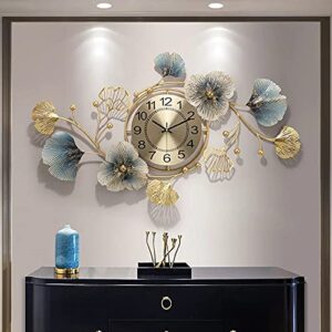 Home and Bazaar Tanner Time Floral Decorative Iron Metal Hanging Wall Clock for Farm House / Living Room / Bedroom / Hall / Dining Hall - (34 x 2 x 20 Inch)