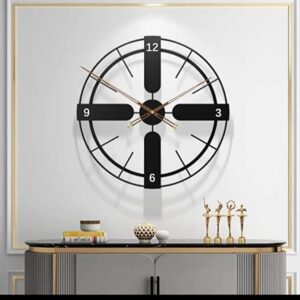 Oaxaca Abstract Classy One Metal Wall Clock with Silent Movement for Living Study Hall Dining and Bedroom (Matte Black, 20 Inches)