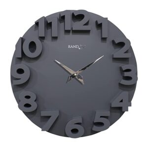 Random Wall Clock for Living Room, Bedroom, Home, Office, Kitchen| Wall Clocks for Home | Big Size Wall Clock with Glass|Designer Wall Clock for Home Decor |Quartz Movement|14- inch|RC-63338 |Grey
