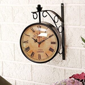 Your Choice Metal Double-sided Wall Clock (Black, 12 Inch X 3 Inch X 12 Inch)