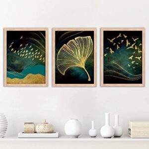 NoWorries Good vibes Modern art Paintings Set of 3 Framed Posters for Wall Decoration, Bedroom and office- Paintings for Living Room - Wall Paintings/Wall Hanging (11x14inches)