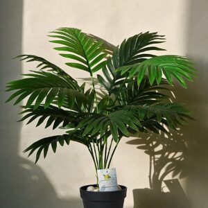 Blooming Floret Artificial Areca Palm for Home Decor/Office Decor/Gifting | Attractive Ornamental Plant | 12 Leaves | with Pot | Natural Looking Indoor Plant