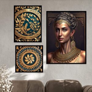 KOTART Modern Wall Art Framed Painting for Wall Decoration - Wall Paintings for Living Room, Bedroom Combo50 (Black, Framed) Set of 3