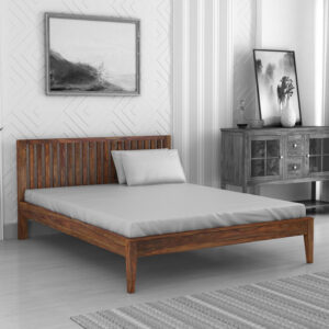 Aspire Platform Queen Size Bed In Teak Finish