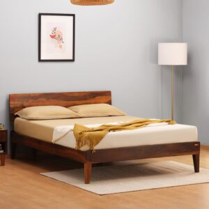 Bed G Queen Size bed In Honey Brown Colour