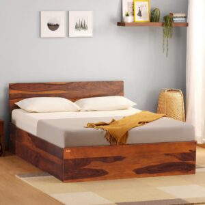Bed GS Queen Size bed In Honey Brown Colour