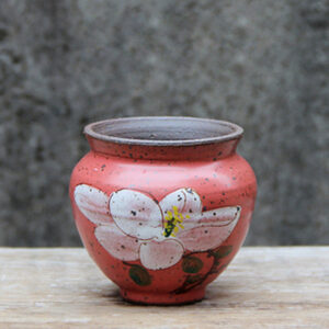 Crimson in Flourish Ceramic Pot