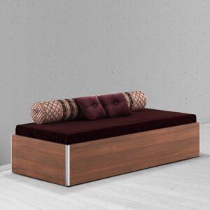 Kosmo Single Bed with Storage in Rigato walnut Finish