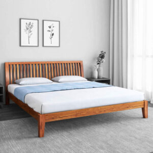Luxurious Queen Size Wooden Bed In Brown Colour