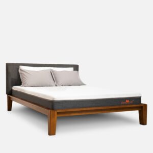 Ohayo Upholstered Queen Size Bed in Light Walnut Colour