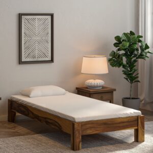 Savannah Solid Wood Single Bed In Rustic Teak Finish