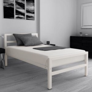 Striker Single Size Bed in White Colour
